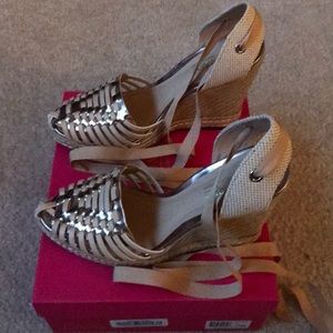 Catherine Malandrino wedge espadrilles - rose gold